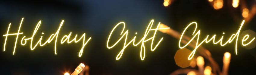 Blog banner that reads "Holiday Gift Guide"